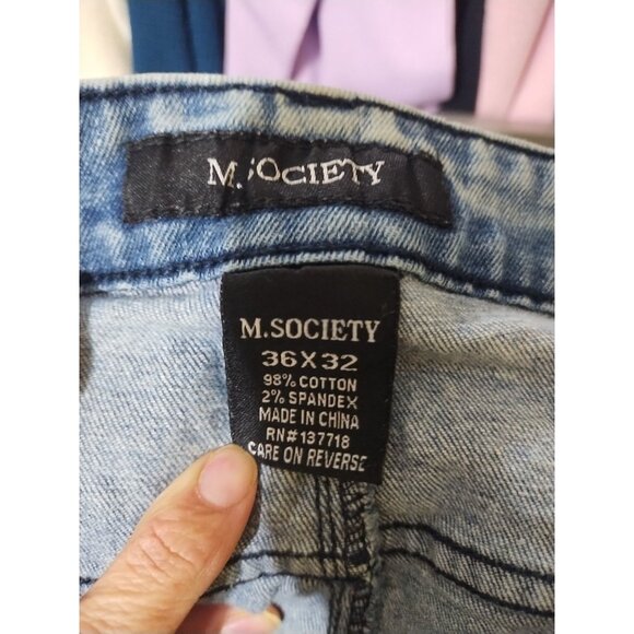 M. Society Moto Jeans Size 36 x 32 - Picture 4 of 4